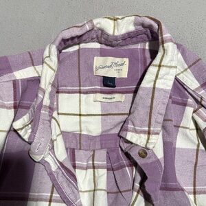 Universal Thread Lavender and White Plaid Shirt